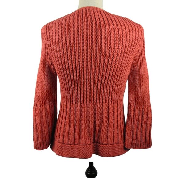 Pure Handknit Cardigan Sweater Size S / M Rich Chunky Knit - Picture 4 of 6